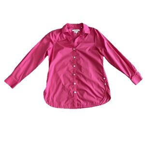 Foxcroft Women's 8 Shape Pink Button Up Tunic Long Sleeve Non Iron Stretch